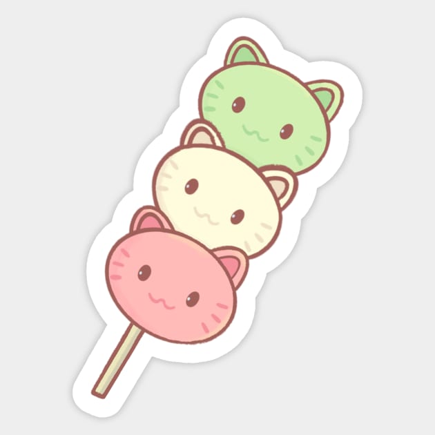 Kitty Dango Sticker by peachycrossing